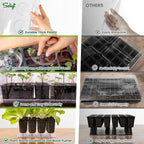 SOLIGT Self Watering Seed Starter Trays with Humidity Domes 3 Pack 72 Cells