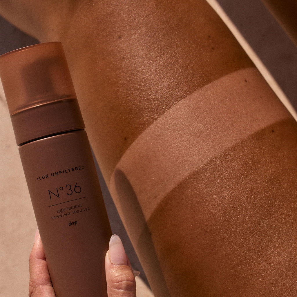 + Lux Unfiltered N°36 Deep Self Tanning Mousse - Self Tanner Mousse, Tanning Foam - Hydrating, Streak-Free, Natural-Looking Sunless Tanner - Vegan & Cruelty Free - Blood Orange