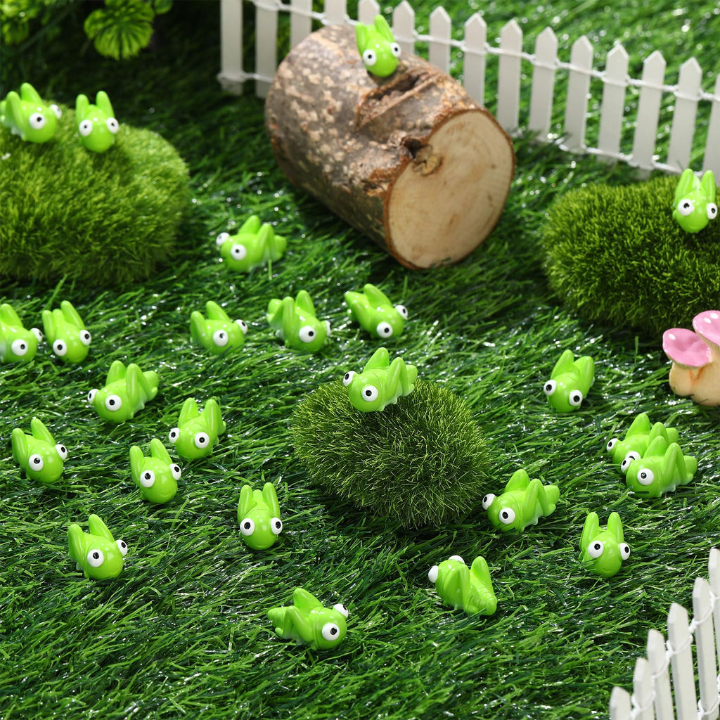 Geelin 50 Pcs Mini Resin Grasshopper Figures, Realistic Bug Ornaments