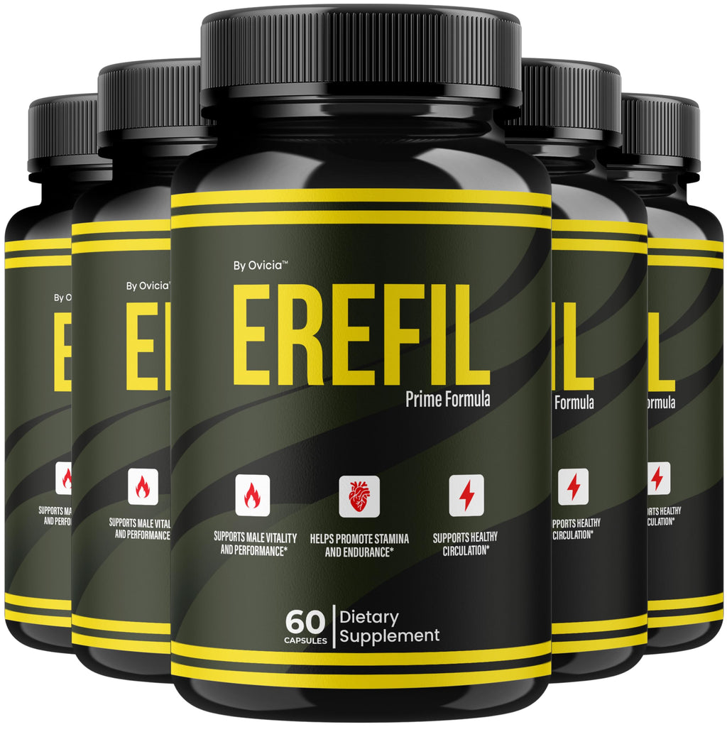(5 Pack) Erefil Capsules - Official Erefil Pills Advanced Premium Formula Support Maximum Strength, All Natural Ingredients Vitamins for Overall Health & Wellness Reviews, 300 Capsules for 5 Months
