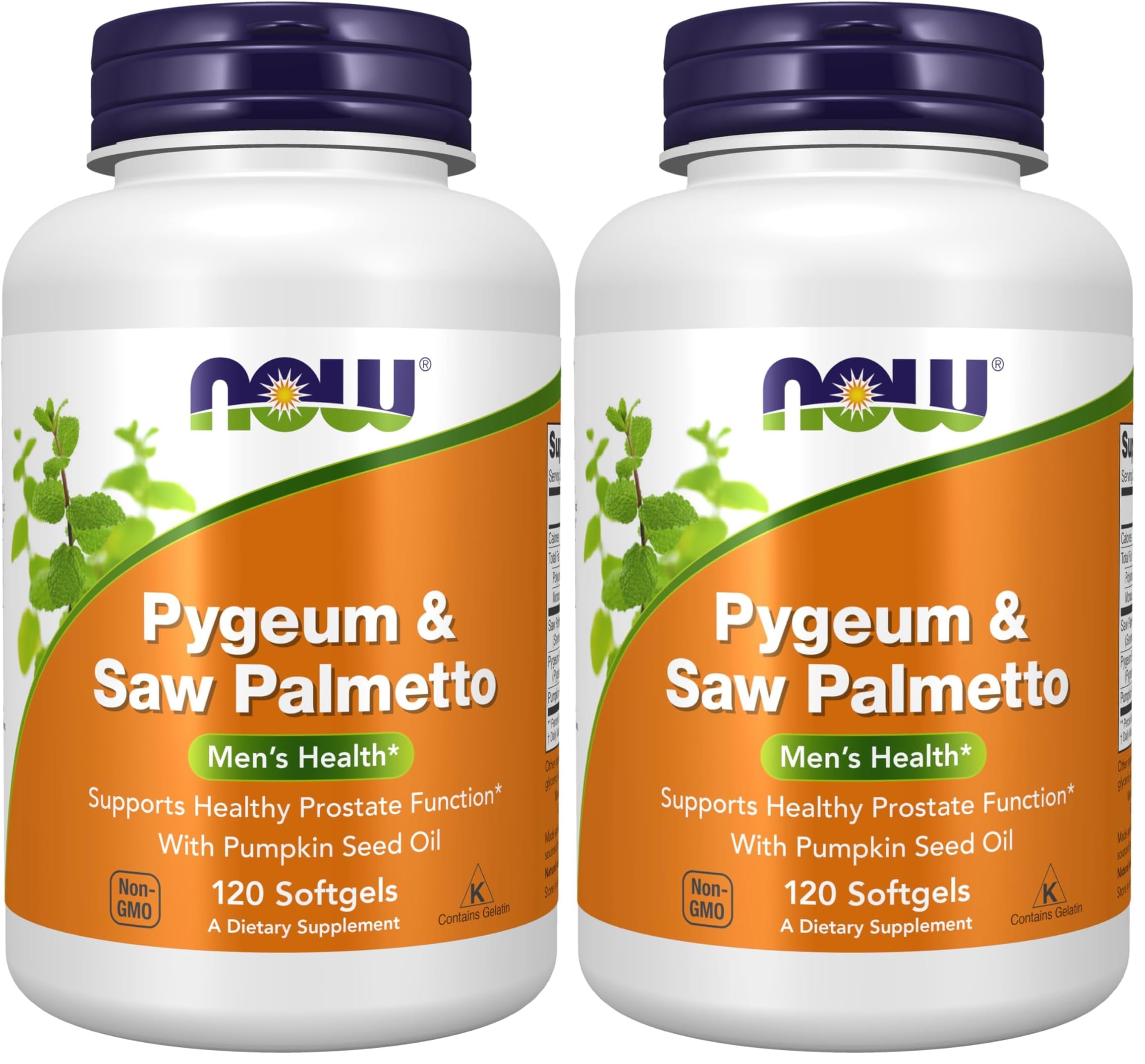NOW Foods Supplements,Pygeum & Saw Palmetto with Pumpkin Seed Oil,Men's Health*,120 Count (Pack of 2)
