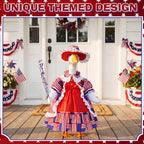 FuWeave 4th of July Porch Goose Outfit for 23'' Plastic Patriotic Cement Goose Statue Clothes Skirt Costume for Independence Day Outdoor Patio Yard Lawn Decor(Style3)