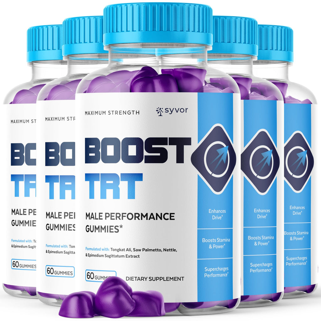 (5 Pack) Boost TRT Gummies for Men, Official Boost TRT Male Performance Gummys with Natural Ingredients, Advanced BoostTRT Men's Gummy Supplement with Maximum Strength Premium Vitamins (300 Gummies)