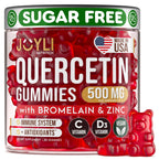 JOYLI Quercetin Gummies - Quercetin with Bromelain Zinc Vitamin C & Vitamin D3 - Quercetin Supplement 500MG for Immune System & Allergy - Quercetin for Kids and Adults - 60 Quercetin Chewable
