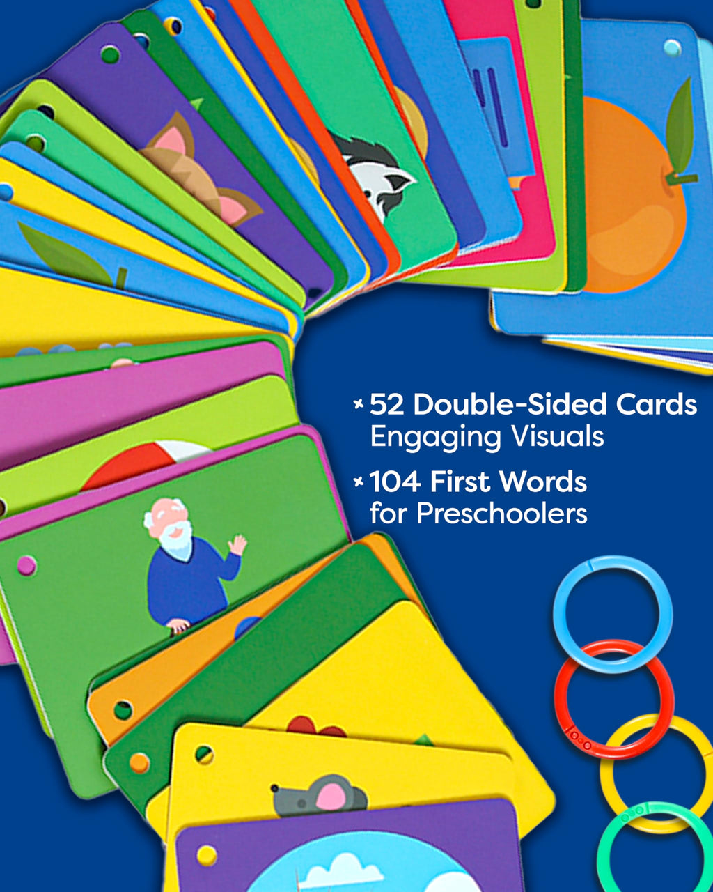 100 First Words Flash Cards – High Contrast Picture Flashcards – Educational Learning for Speech and Early Vocabulary Featuring Animals, Food, Transport, Family, Clothes and More