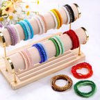 Junkin 60 Pcs Crystal Beaded Bracelets Bulk for Women Bohemian, Multicolor