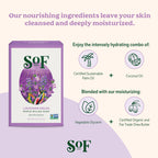 South Of France SoF Triple Milled Bar Soap - With Coconut Oil & Organic Shea Butter- Vegan & Non GMO- Free From Phthalates, Sulfates & Parabens- Lavender Fields - 6 oz Bar 4 Bars