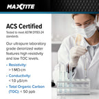 MAXTITE Type II Deionized Water - ASTM/ACS Certified Laboratory Grade (1 Gallon)