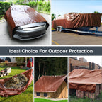 Patiobay Tarp 8x20FT, 14 Mil Large Tarps Heavy Duty Waterproof with Grommets Every 23.6", 420D Thick Plastic Tarp, UV Resistant Tear&Fade Resistant, Reinforced Edges for Outdoor Pool Camp Tent