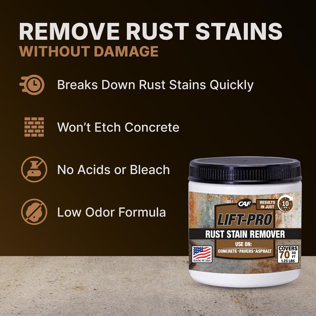 CAF Lift Pro | Rust Remover Concentrate | Concrete, Pavers, Brick, Tile