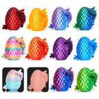 12PCS 3D Printed Dragon Eggs,Prefilled Easter Eggs with Dragon Fidget Toys