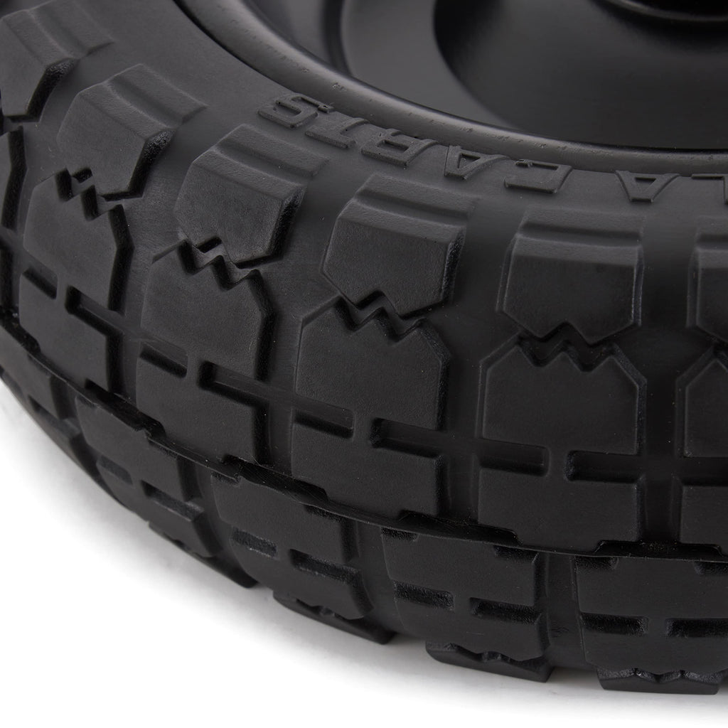 Gorilla Carts 4- Pack 10 Inch No-Flat Replacement Wheels, Heavy Duty Solid Tire - Airless Polyurethane Tires w/ 2.16” Hub, 5/8” Bore for Lawn & Garden Utility Cart and Hand Truck