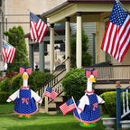 JcHrmers 4th of July Porch Goose Outfit 23 Inch Patriotic Goose Outfits Goose Stars Stripes Dress with Big Poofy Bow American Flag Fits for Independence Day USA 250th Anniversary Festival Decor