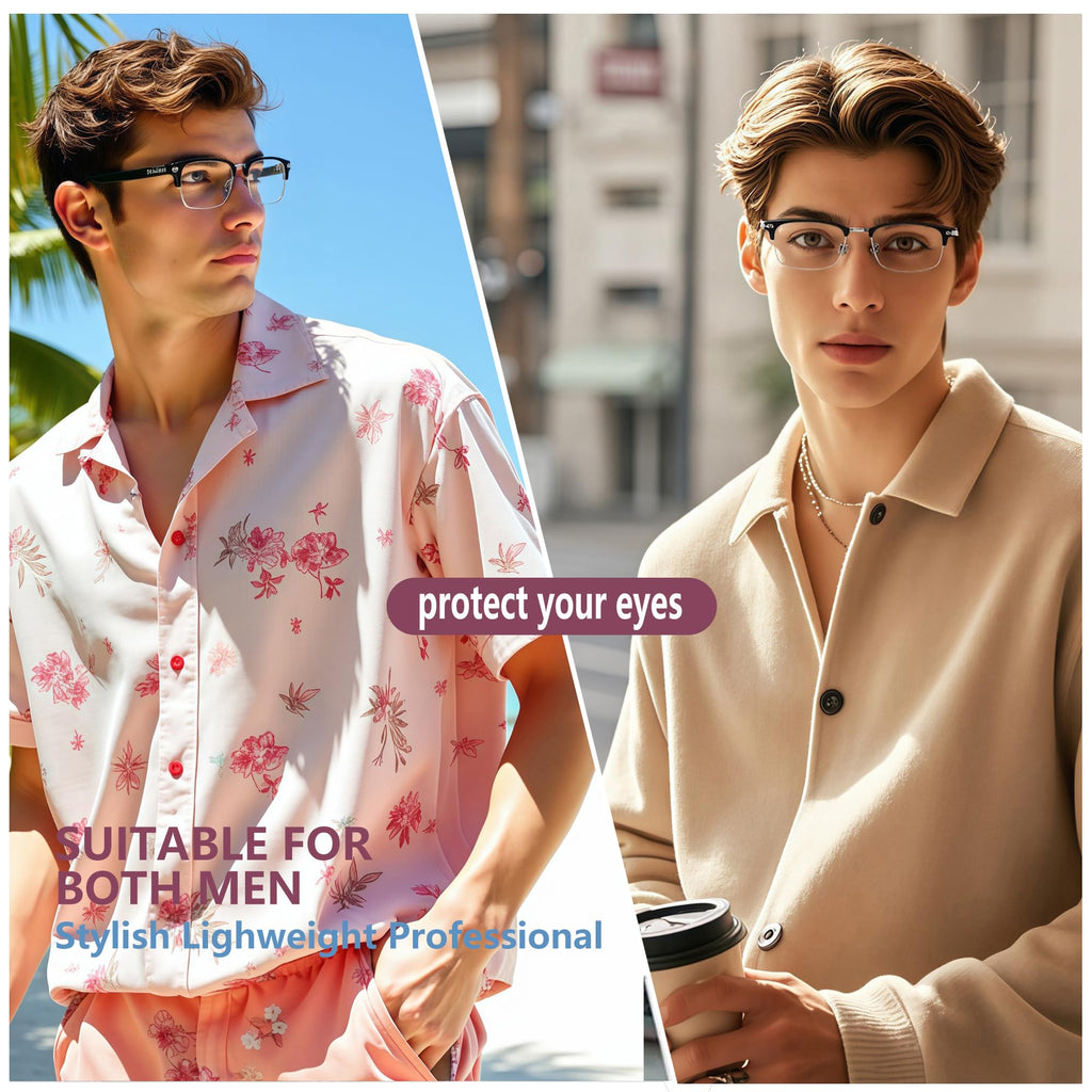 RRNNWW Blue Light Glasses Men,Computer Anti Blue Light Blocking Glasses For Men