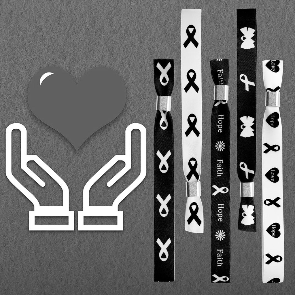 WANDIC Black Ribbon Bracelets, 30 Pcs 5 Styles Classic Melanoma Awareness Wristbands Adjustable Polyester Wrist Bands for Mourning Remembrance Day, 6.89 * 0.59in, Polyester, no Gemstone