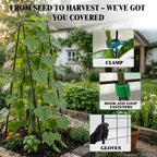 Perszen 50.39"x16.93" Sturdy Cucumber Trellis for Raised Garden Bed, Rustproof Metal Garden Trellis for Climbing Plants Outdoor, A-Frame Vertical Arch Trellis for Vegetables, Cucumber, Pea, Black