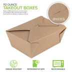 Microwavable Kraft Brown Take Out Boxes 112 oz (30 Pack) Disposable Food Containers - Recyclable Cardboard Lunch Box - Take Out Containers Disposable - to Go Boxes for Restaurants, Delivery, Catering