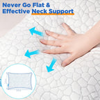 Cooling Pillow Queen Size Set of 2, Adjustable Shredded Memory Foam Pillows, Luxury Bed Pillows for Sleeping 2 Pack,Soft Yet Supportive Firm Pillow for Side,Back,Stomach Sleepers,Gifts for Hot Sleeper