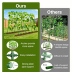 Cucumber Trellis for Raised Bed, U-Shape Garden Trellis 47.2" Tall, Heavy Duty Metal Arch Trellis for Climbing Vegetables, Rustproof Plant Support for Tomato Pea Bean (Upgraded Connector)