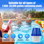 Pool Unit, for 7.5k-20k gallons Swimming Pools, Lasts up to 6 Months,Blue/White