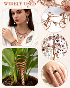 FIVEIZERO 6 Rolls 6 Size Jewelry Making Copper Wire Kit - 18/20/22/24/26/28 Gauge Pure Dead Soft Bare Copper Wire for Electroculture Gardening, Crafting, Beading, Sculpting