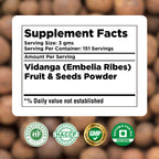 HerbsForever Vidanga(Embelia Ribes) Powder(Fruit & Seed)-Microbeal & Lymphatic Detox,Support Gut Health, Blood Purification- Wild & Nautral Ayurvedic Herb | Non GMO,2X Potency,Ultra Clean |16oz-1LBS