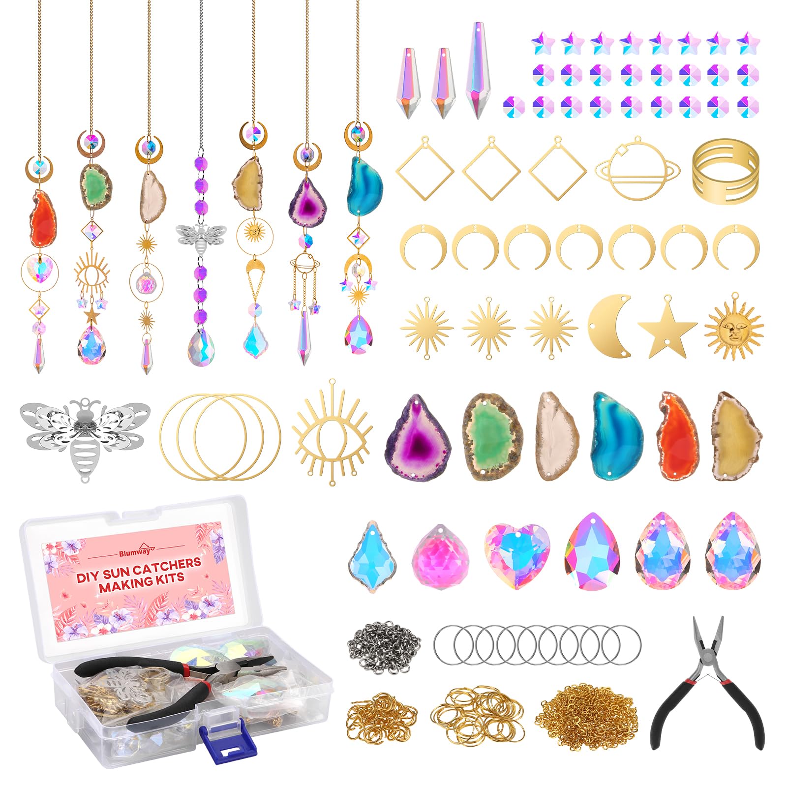 BlumWay Suncatcher Kit, DIY Sun Catcher Craft Kits for Adults, 168 PCS