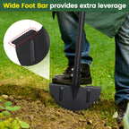 Edger Lawn Tool, Sharp Saw-Tooth Half Moon Hand Lawn Edging Tool for Landscaping, 49" Adjustable Long Handle Manual Edgers with T-Grip for Sidewalk Flower Bed Yard Garden Border Cable Burying