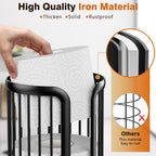 Bunoxea Toilet Paper Holder Stand, Freestanding Toilet Tissue Organizer, Minimalistic Storage Solution, Reserve Mega Rolls-Modern Black