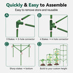 Halatool 3 Pack 60 Inch Adjustable Tomato Cages for Graden