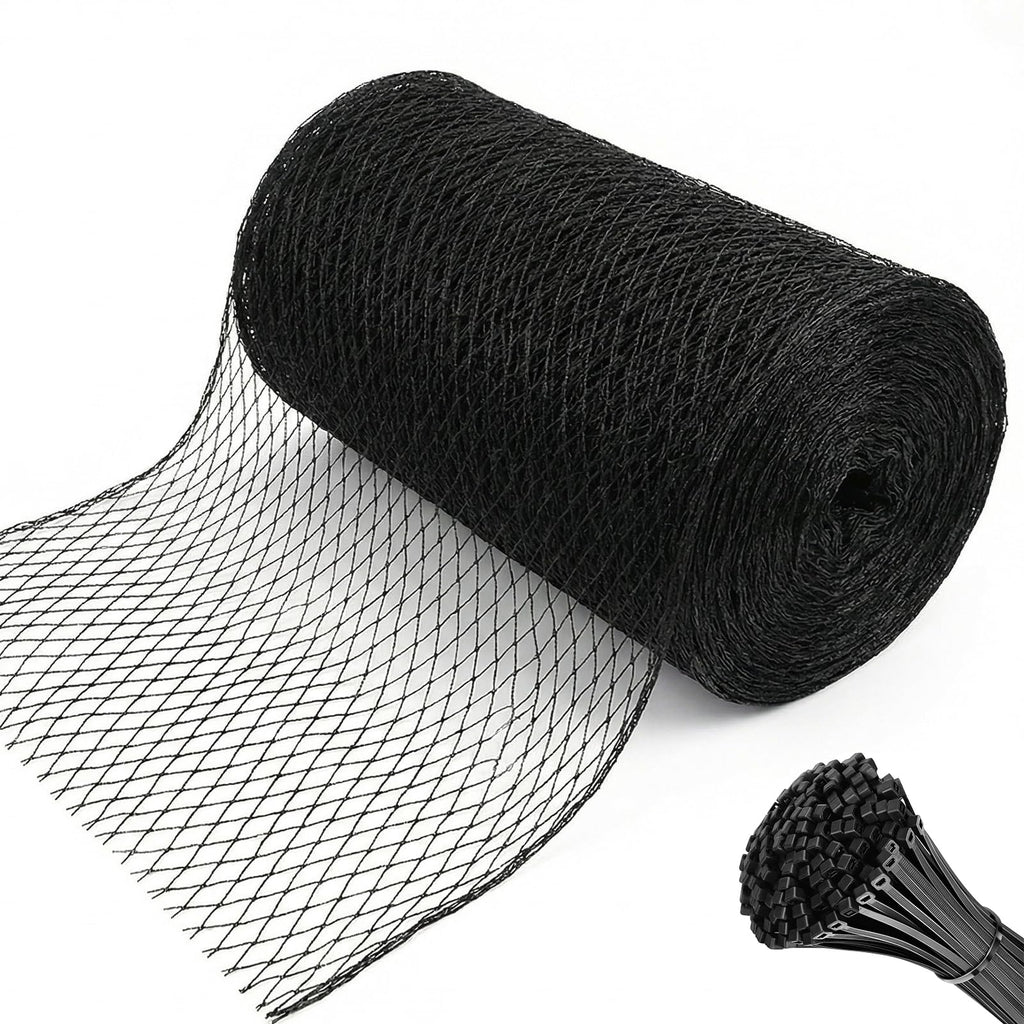 Hortifan 7.5 x 100 FT Bird Netting,1/2" Mesh Garden Netting,100PCS Zip Tie