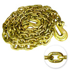 YATOINTO G80 Transport Binder Chain 1/2 Inch x 20 Foot Safety/Binder Chain with Clevis Grab Hooks 12,000 lbs Safe Working Load Logging Chain for Transporting Towing Tie Down Binding Equipment
