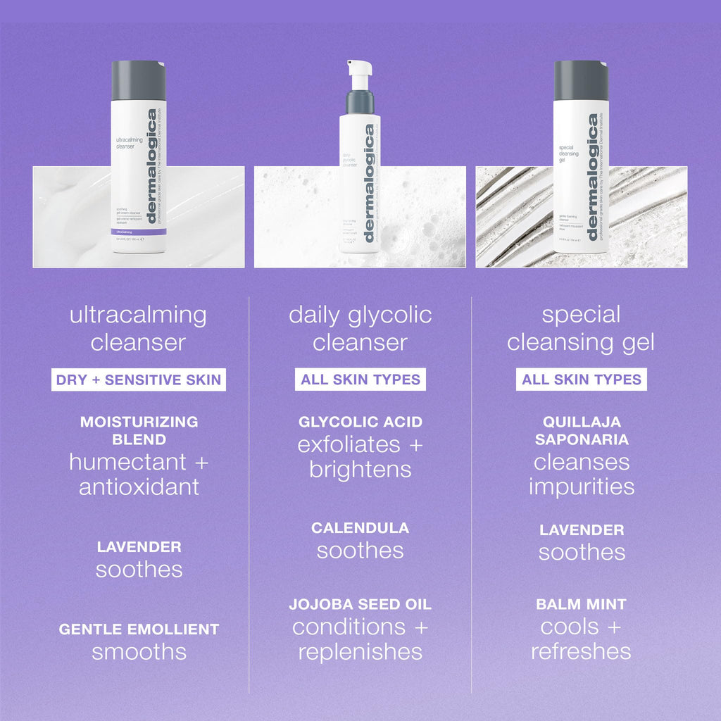 Dermalogica Ultracalming Cleanser, Gentle Face Wash for Sensitive Skin - Calms and Cools Redness and Discomfort, PH balanced, Non- Foaming, Gel Cream Type, 8.4 Fl Oz