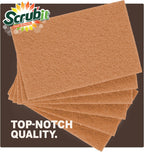 SCRUBIT 50 Pack Natural Scouring Pads - Heavy Duty Scrubbing Pads for Dishes - Non-Scratch - Reusable - Natural, Eco-Friendly, Biodegradable Sisal Brown Sponges for Dishes, Compostable