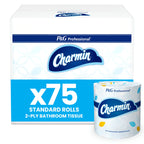 Charmin For Commercial Use Toilet Paper, Individually Wrapped, 2-Ply Standard Roll, 75 Rolls/Case, 450 Sheets/Roll