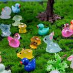 Teenzee 240 Pcs Mini Resin Animals Variety Tiny Animals Figures Miniature Little Small Animal Figurines Bulk for Micro Fairy Garden Landscape Accessories Hide Crafts Decor Aquarium