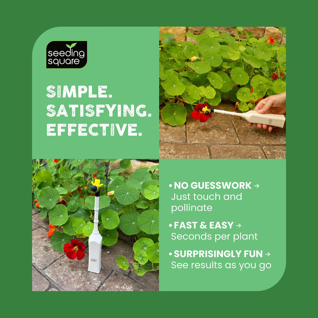 Handheld Pollinator Tool with Soft Silicone Brush for Indoor Garden Flowers