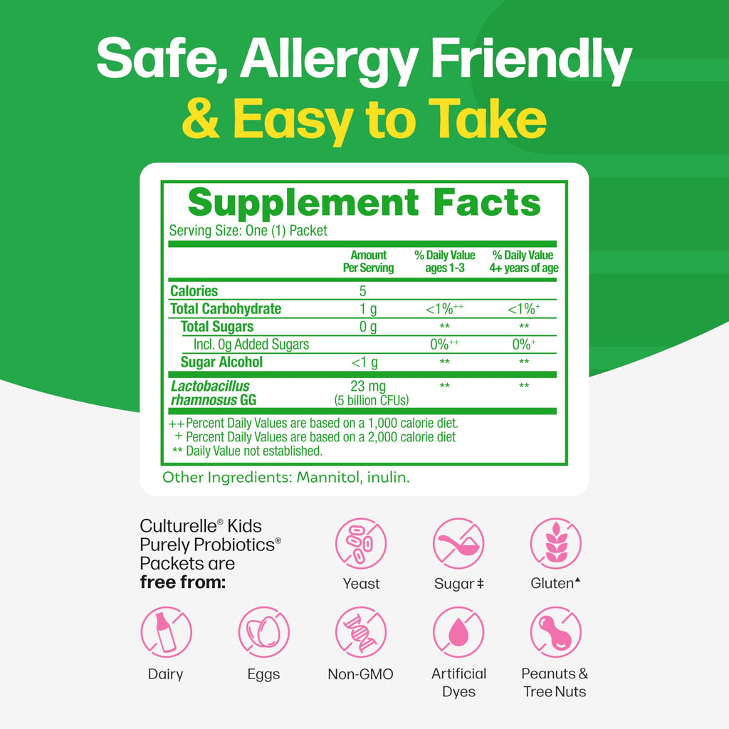 Culturelle Kids Daily Probiotic Packets for Kids, (Ages 3+) - 50 Count – From the #1 Pediatrician-Recommended Brand – Flavorless Daily Probiotics for Digestive Health & Immune Support