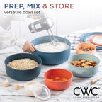 COOK WITH COLOR Prep Bowls with Lids- Wide and Deep Nesting Plastic Small Mixing Bowl Set with Lids, 12 Piece Set - Wide Bowls, Multicolor
