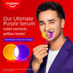 Colgate Visible White Purple Teeth Whitening Serum, 1.5oz/40ml – Mint & Yuzu Flavour, Instant Brightening Purple Serum for Whiter Smiles