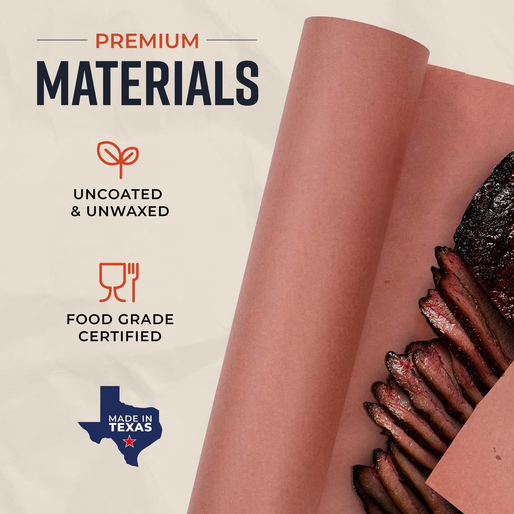 Bryco Goods Pink Butcher Paper Roll with Dispenser Box, 18" x 175' (2100”) Food-Grade Peach Butcher Paper for Smoker, BBQ, Grilling, Smoking Meat - USA Made - Unbleached, Uncoated and Unwaxed