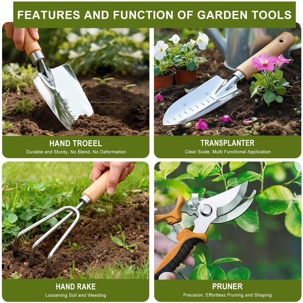 Kynup Garden Tools Set with Storage Bag, Heavy-Duty Gardening Kit for Women