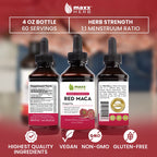 Maxx Herb Red Maca Root Extract - Max Strength Liquid Drops Absorb Better Than Powder or Capsules, for Stamina, Memory and Focus - 4 Oz Bottle (60 Servings)