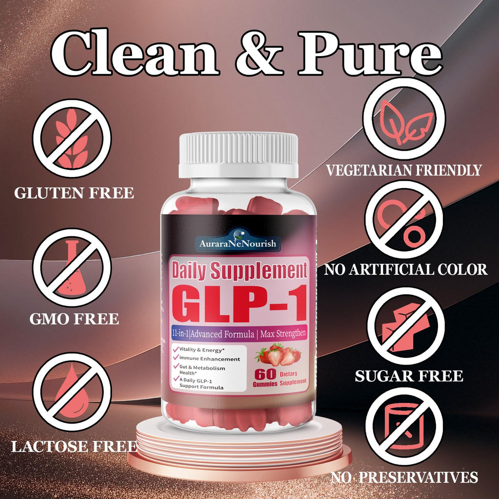 2 Pack GLP-1 Supplement for Women & Men, Sugar Free Gummies GLP 1 Probiotic Akkermansia Muciniphila w. Berberine Ceylon Cinnamon Fiber Support GLP1 Levels for Metabolism Digestive & Gut Health