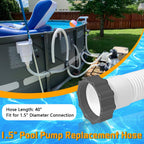 Boltigen 2Pcs 1.5'' Diameter Pool Sand Filter Pump Hose, 40inch Pool Pump Replacement Hose for Above Ground Pools, Flexible Water Pool Hose Set for Filter Pump and Saltwater Systems