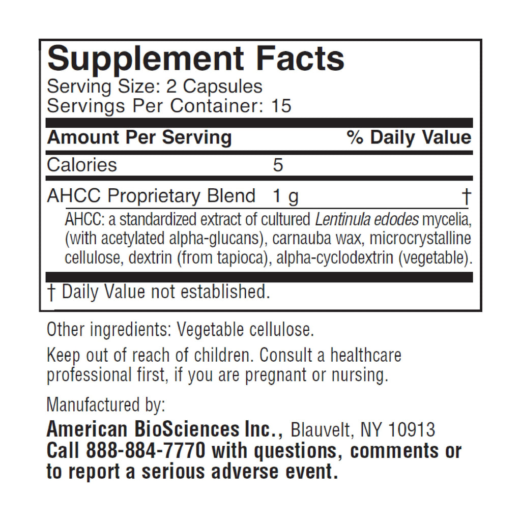 American BioSciences ImmPower AHCC Mushroom Supplement 6-Pack, Enhanced Immune Support, Natural Killer Cell Activity and Cytokine Production, 30 Vegetarian Capsules, 500 milligrams per Capsule