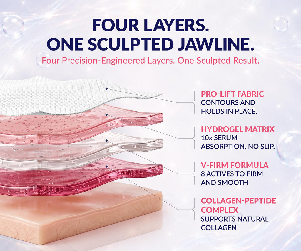 Stylia V Line Lifting Collagen Face Mask - Lift, Firm & Contour Jawline - Double Chin Strap with Hyaluronic Acid & Aloe - Neck Tightening and Lifting Mask - Jawline Shaper Face Lift Tape (10PC)