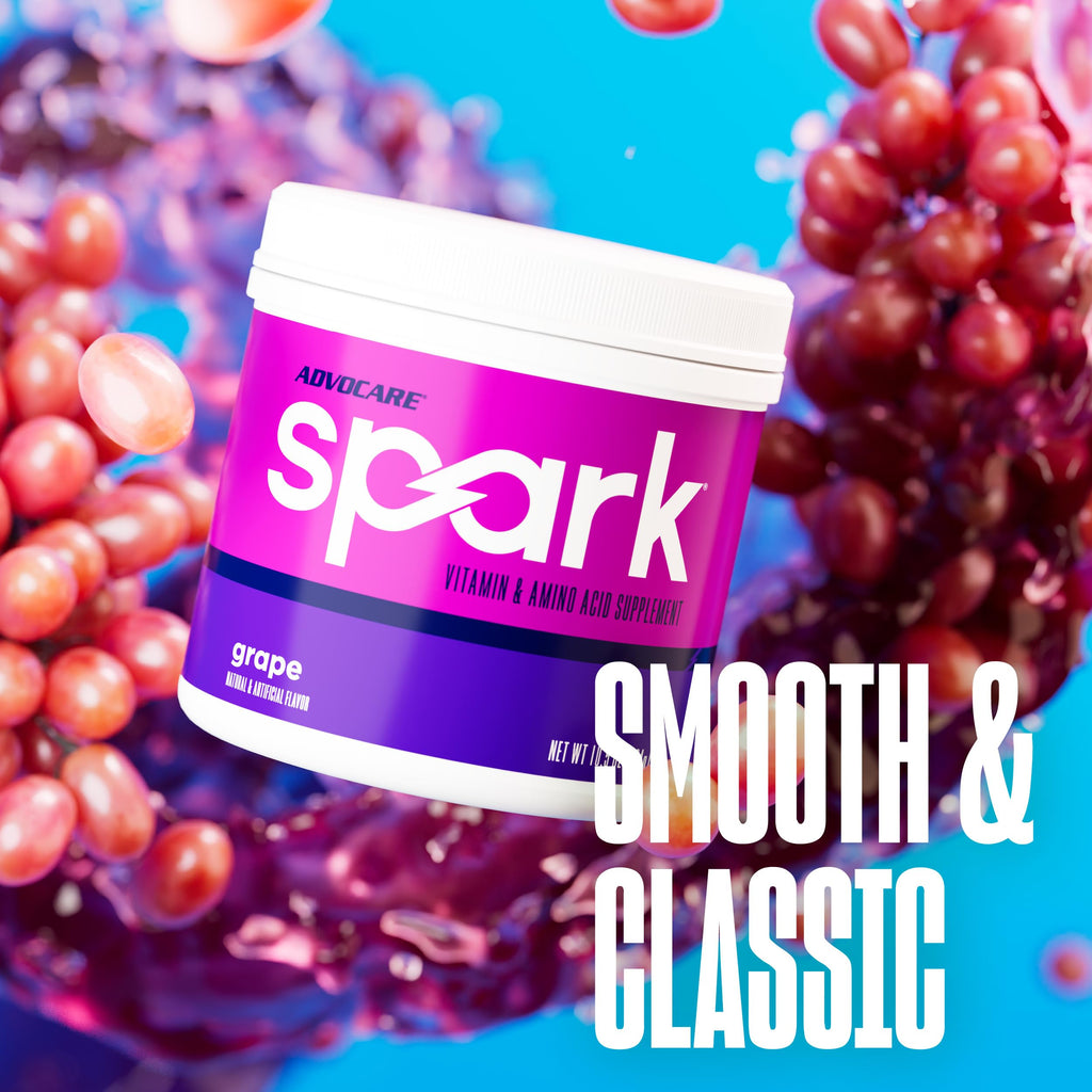 AdvoCare Spark - Energy Drink Mix - Vitamin & Amino Acid Supplement - Supports Energy & Focus - Portable Immune Support - Sugar-Free - Grape - 10.5 oz (42 Servings)