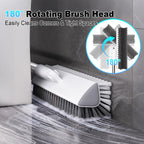 Floor Scrub Brush with Long Handle, Heavy-Duty Stiff Bristles, V-Shape Floor Scrubber Brush for Tile, Concrete & Grout Lines, Stand-Up Cleaning for Garage, Bathroom, Deck & Patio