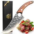 Birthday Gifts for Men Dad Husband - Chef Knife, Kitchen Knife for Cooking, Unique Gifts for Men Boyfriend Him, Hand Forged High Carbon Steel Knife for Home Outdoor BBQ Camping Christmas, 6 Inch